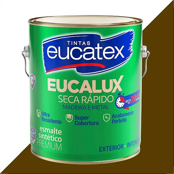TINTA ESMALTE SINTETICO EUCATEX 3600ML MARROM BRILHANTE EUCALUX