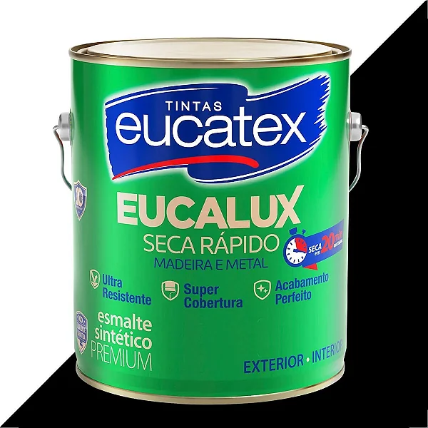 TINTA ESMALTE SINTETICO EUCATEX 3600ML PRETO FOSCO EUCALUX