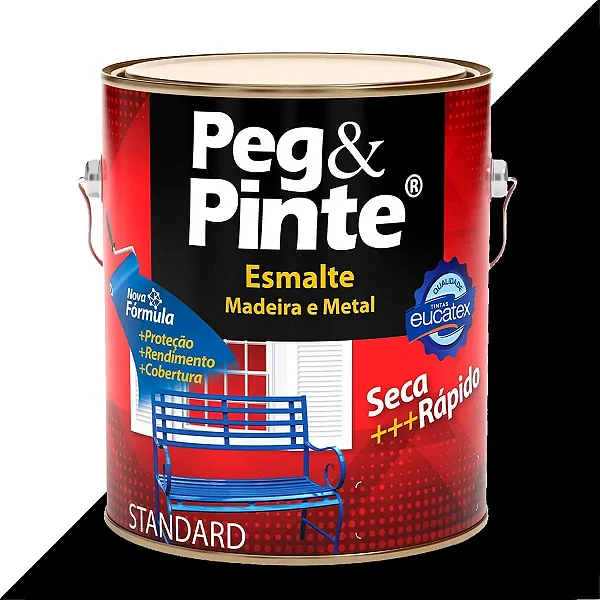 TINTA ESMALTE SINTETICO EUCATEX 3600ML PRETO BRILHANTE PEG PINTE