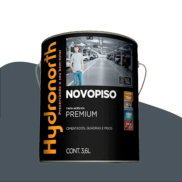 Tinta Acrílica Fosca Piso Novopiso Hydronorth Grafite 3,6L