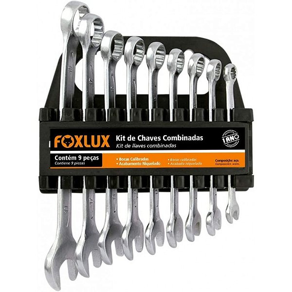 JOGO DE CHAVES COMBINADA 9 PÇA FOXLUX