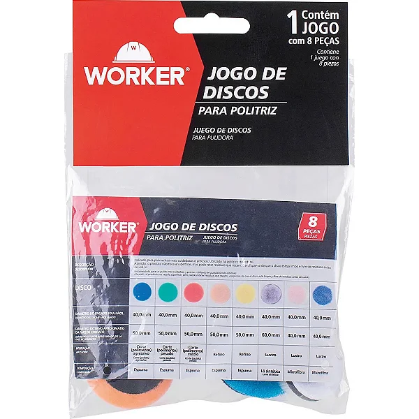 Disco para politriz Worker 8 peças