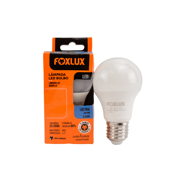 Kit 50 lâmpadas 9w Foxlux  luz fria