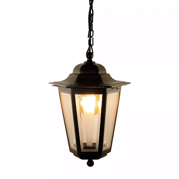 Pendente Colonial Preto Externo Alumínio