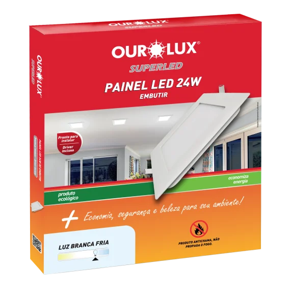 Painel de LED 24W Quadrado embutir Ourolux