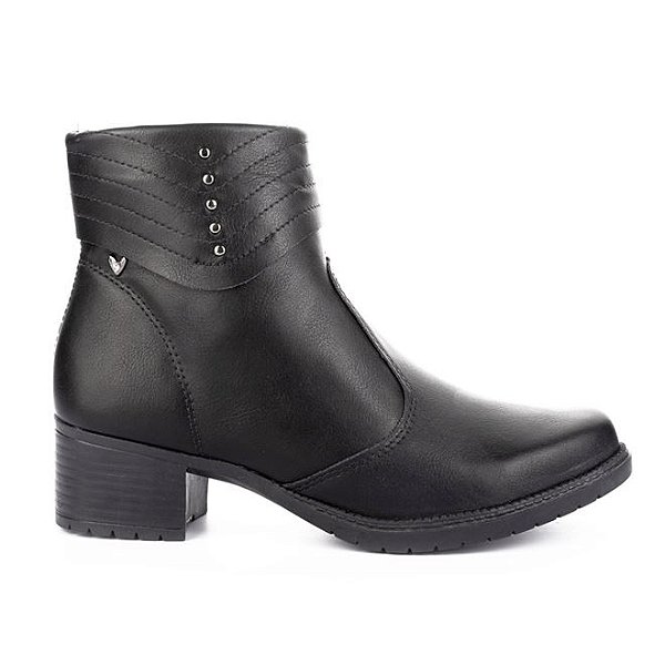 Bota Fem Mississipi Cano Curto Salto Medio Mi852 Preto