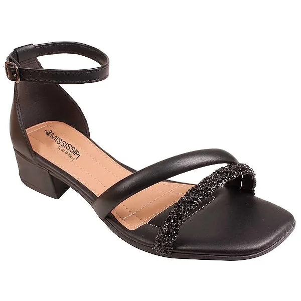 Sandalias Calçados Femininos Mississipi Sandalia Fem Salto Baixo Q7353