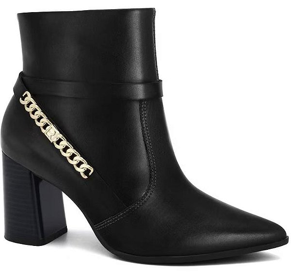 Bota Fem Ramarim Cano Curto Salto Medio 2568101 Preto