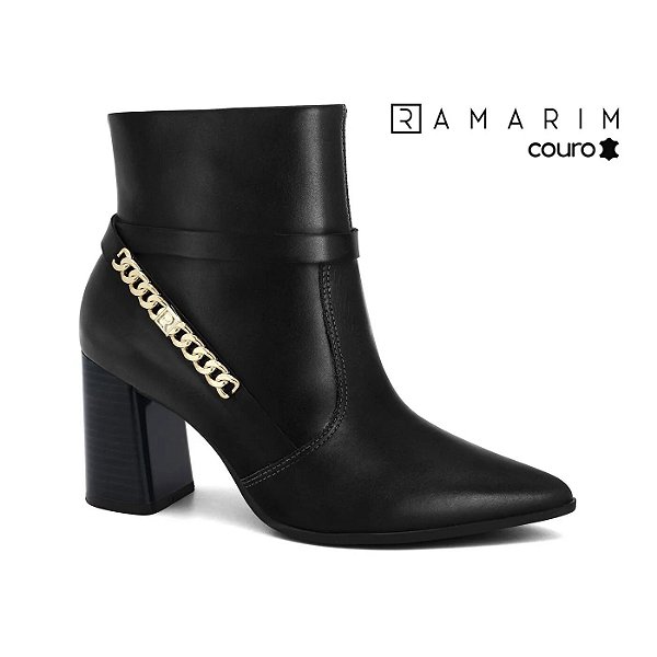 Ramarim Bota Fem Cano Curto Salto Medio 2568101 Preto