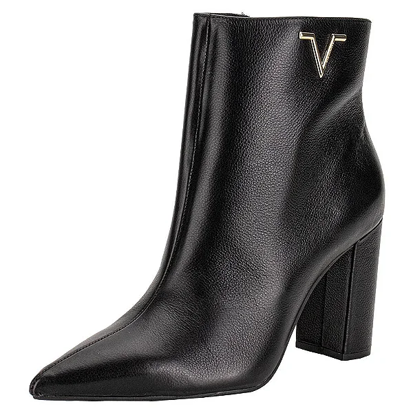 Via Marte Bota Fem Cano Curto Salto Medio 063012 Preto