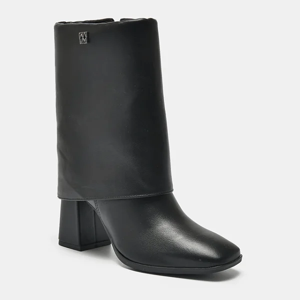 Via Marte Bota Fem Cano Longo Salto Medio 248005 Preto