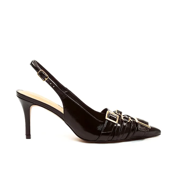 Sapato Fem Cecconello Salto Medio 2658001 Preto