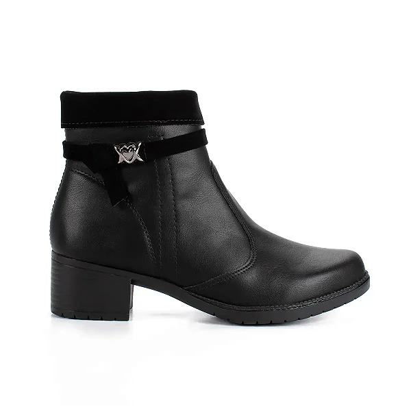 Bota Fem Mississipi Cano Curto Salto Baixo Mc801 Preto