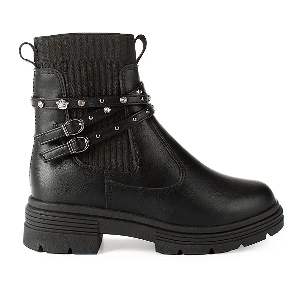 Pink Cats Bota Inf Fem Cano Curto V5031 Berteli Preto