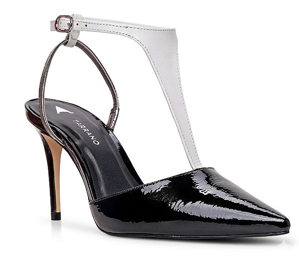 Carrano Sandalia Fem Salto Medio 195182 Verniz Preto