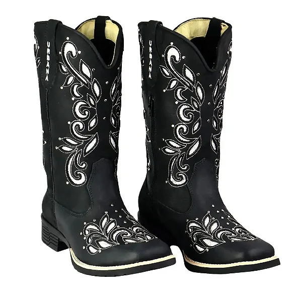 Bota Fem Laco De Prata 760 Preto