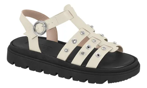 Moleca Sandalia Fem 5504115 Branco Off