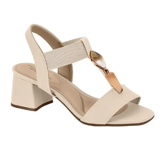 Modare Sandalia Fem Salto Baixo 7172113 Creme