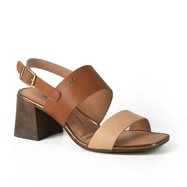 Dakota Sandalia Fem Salto Baixo Y9192 Vertuo Granola