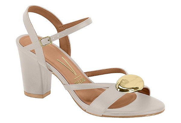 Vizzano Sandalia Fem Salto Medio 62621033 Cinza