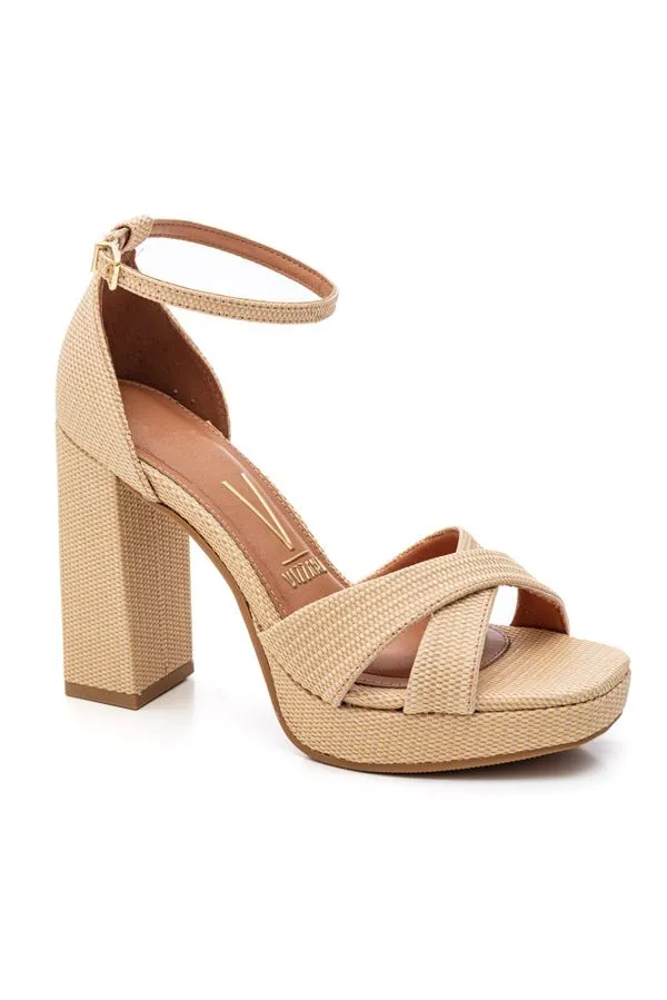 Vizzano Sandalia Fem Salto Alto  6551203 Natural
