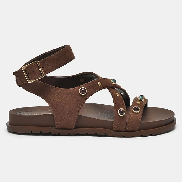 Via Marte Sandalia Fem Salto Medio 174016 Dark