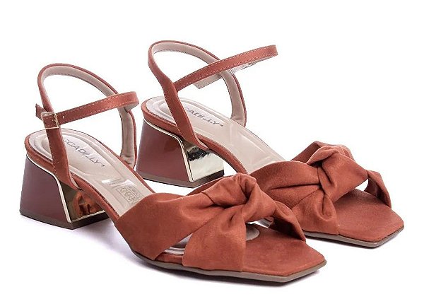 Piccadilly Sandalia Fem Salto Baixo 543097 Argila
