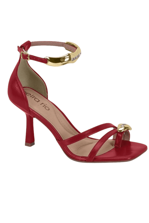 Beira Rio Sandalia Fem Salto Medio 8490314 Cherry