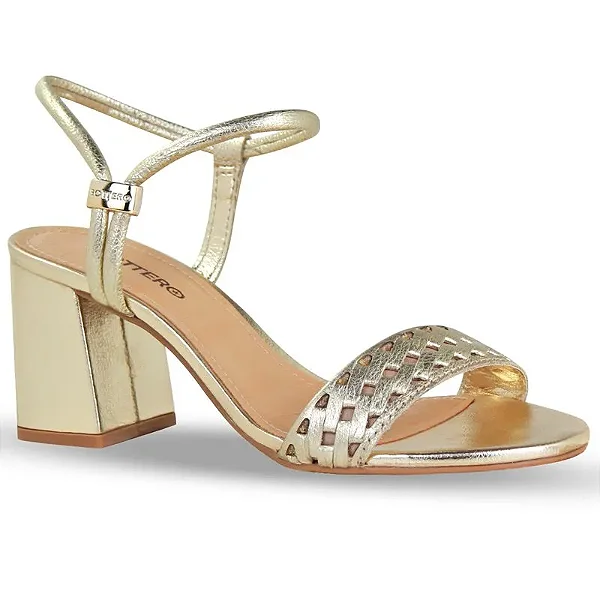 Bottero Sandalia Fem Salto Medio 373701 Dourado