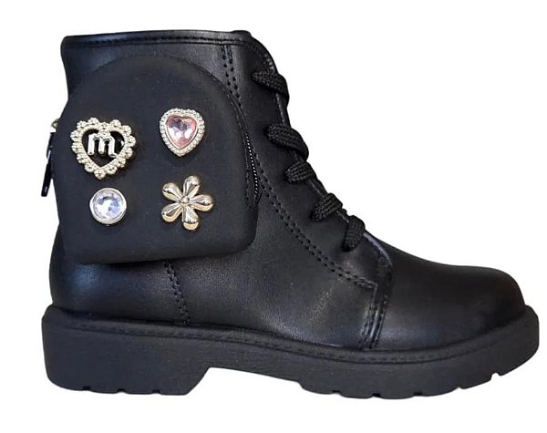 Molekinha Coturno Inf Fem Cano Curto 2164144 Preto