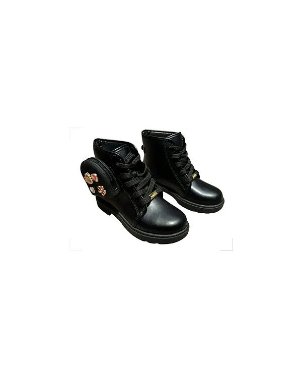 Molekinha Coturno Inf Fem Cano Curto 2164144 Preto