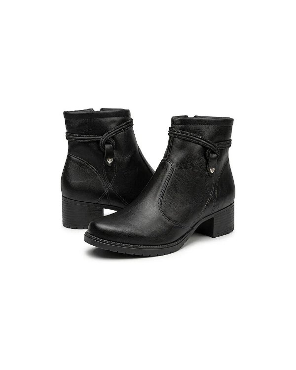 Mississipi Bota Fem Cano Curto Salto Baixo J0781 Preto