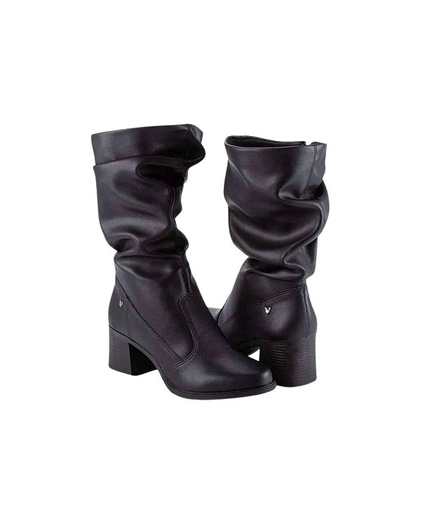 Mississipi Bota Fem Cano Longo Salto Medio J0831 Preto