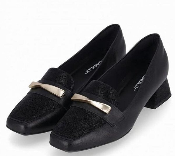 Sapato Fem Piccadilly Salto Baixo 160116 Preto