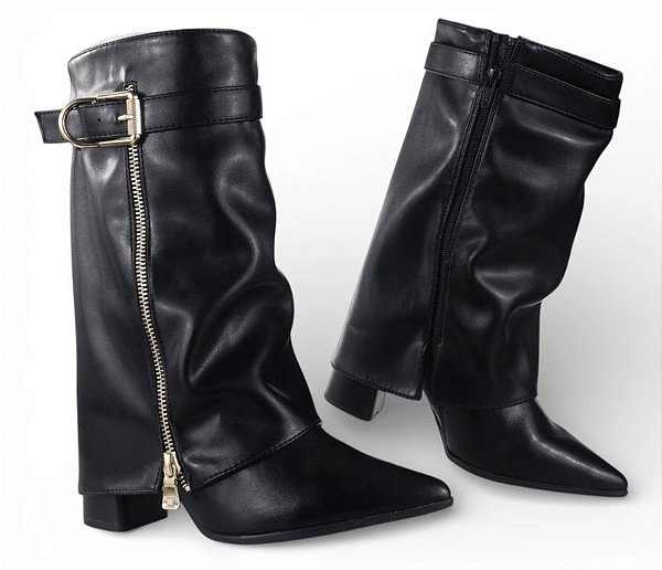 Ramarim Bota Fem Cano Curto Salto Medio 2658131 Preto