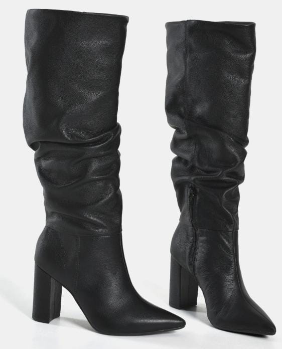 Via Marte Bota Fem Cano Longo Salto Alto 063023 Preto