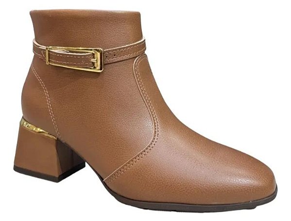 Modare Bota Fem Cano Curto Salto Baixo 7082207 Caramelo