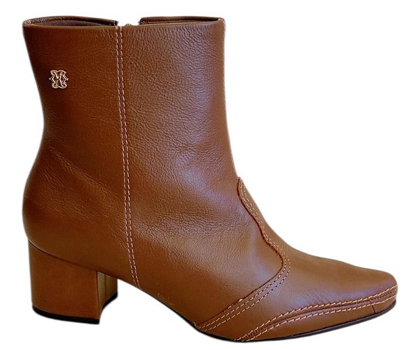 Ramarim Bota Fem Cano Curto Salto Medio 2657101 Cappucino