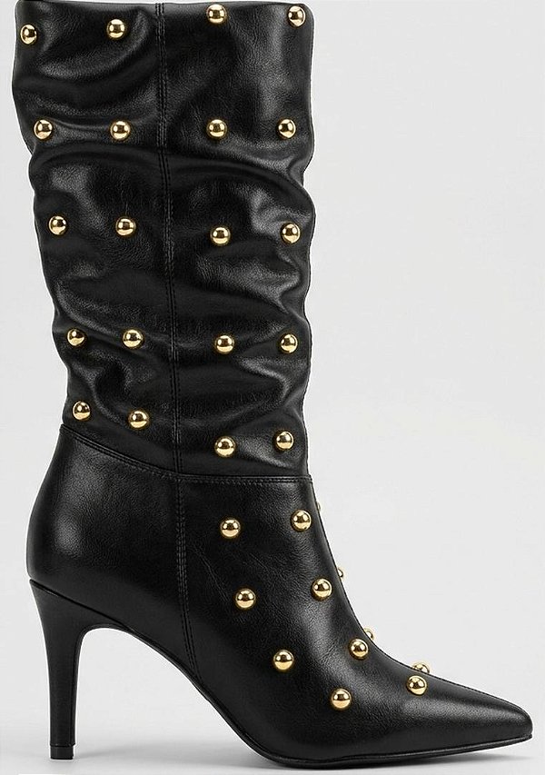 Vizzano Bota Fem Cano Curto Salto Medio 3112102 Preto