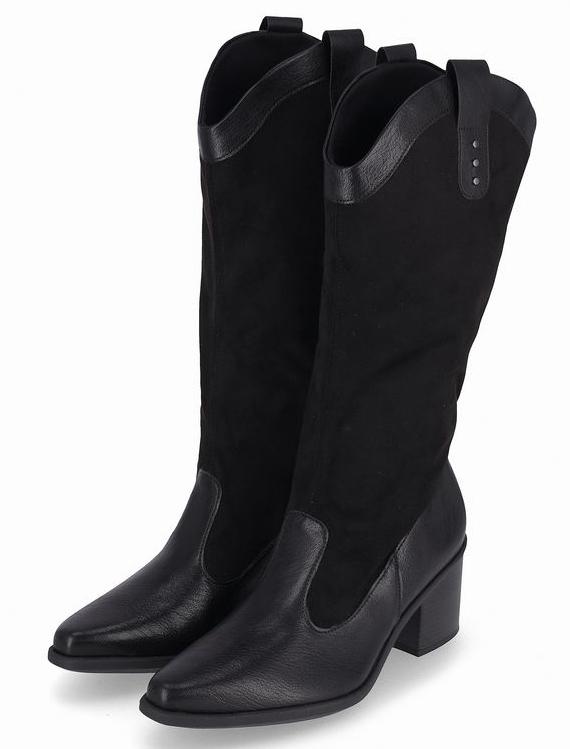 Piccadilly Bota Fem Cano Longo Salto Baixo 766011 Preto
