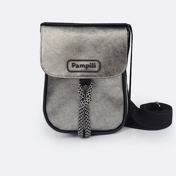 Bolsa Infantil Pampili Transversal Cordão Grafite