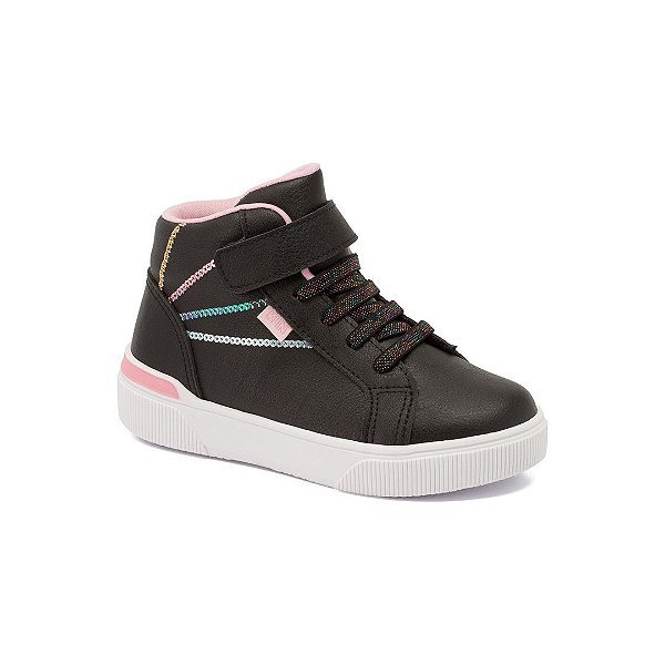 Tenis Bota Infantil Menina Klin Sky Preto