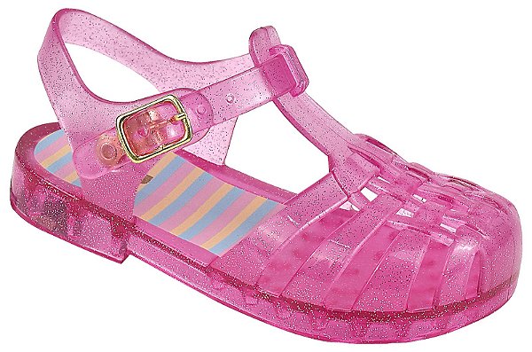 Sandalia Papete Menina Infantil LueLua Rosa Gliter