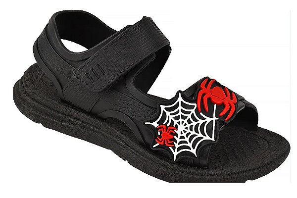 Sandalia Papete Infantil Menino Preto Aranha LueLua