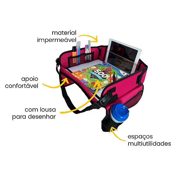 Mesa de Atividades Infantil para Carro - Rosa