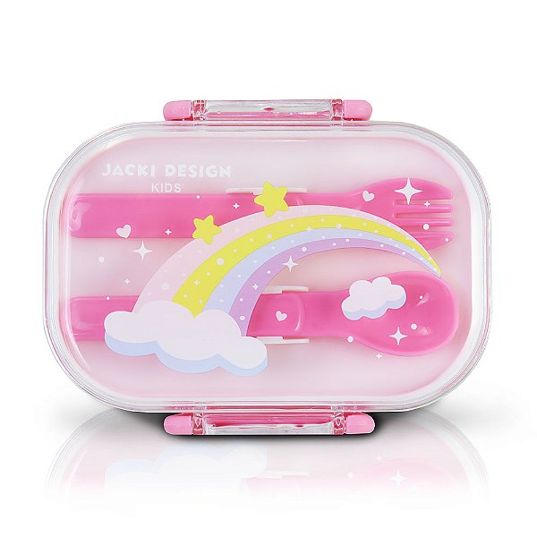 POTE PARA LANCHE MARMITA ROSA ARCO IRIS