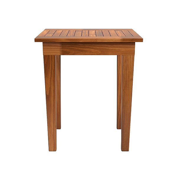 Mesa Lateral 50x35 Ripada Madeira Rustica Castanho