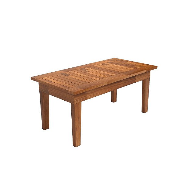 Mesa Centro 100x50 Ripada Madeira Rustica Castanho