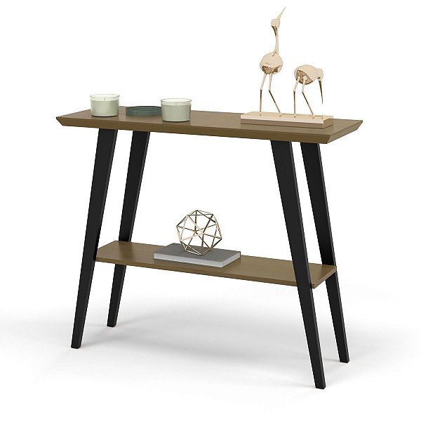 Aparador Davi 90x30 Tampo Mdf 30mm Freijó/pés Preto Ofertamo