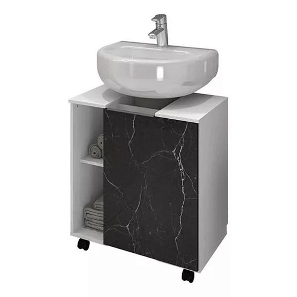 Gabinete Para Banheiro Pequin Sem Pia Branco Nero